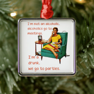 Ornamento De Metal SlipperyJoe socializando vintage do bebendo