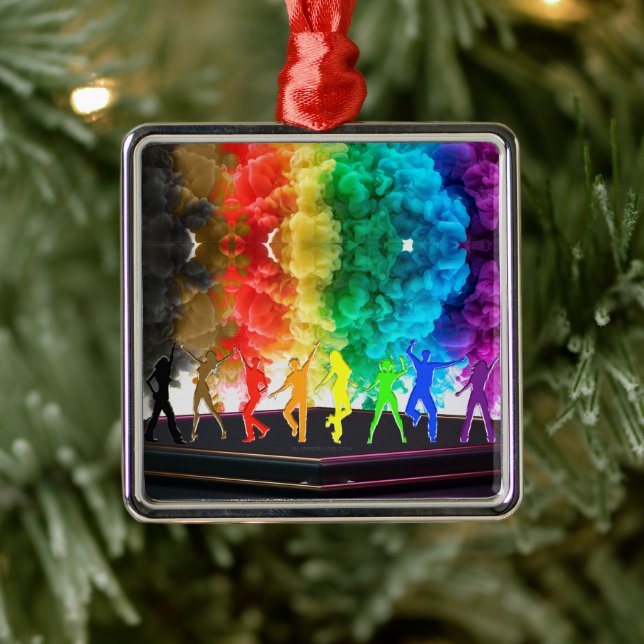 Ornamento De Metal SlipperyJoe's Dancing Pride Shadows gay presentes  (Árvore)