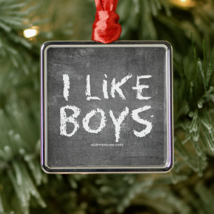 Ornamento De Metal SlipperyJoe's Eu gosto de 'Meninos' malditos 'chal