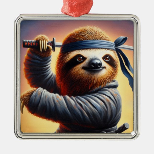 Ornamento De Metal Sloth Ninja (Frente)