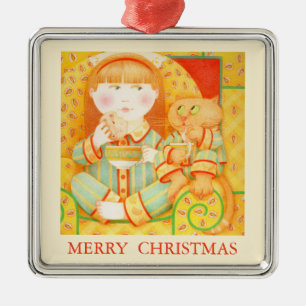 Ornamento De Metal SNACK Premium em BEDTIME + Texto/Creme