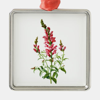 Ornamento De Metal Snapdragon Rosa Desenhado Da Natureza
