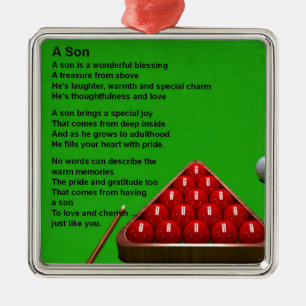 Ornamento De Metal Snooker - poema do filho