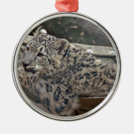 Ornamento De Metal Snow Lepard