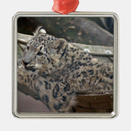 Ornamento De Metal Snow Lepard
