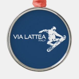 Ornamento De Metal Snowboarder Via Lattea
