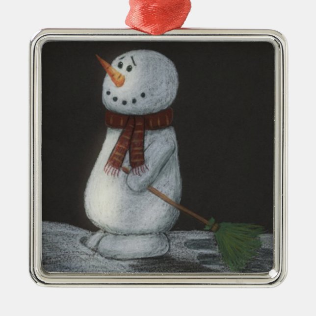 Ornamento De Metal Snowman Ornament (Frente)