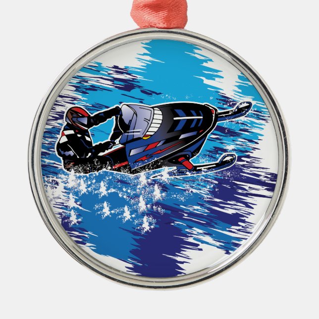 Ornamento De Metal Snowmobiler Gráfico (Frente)