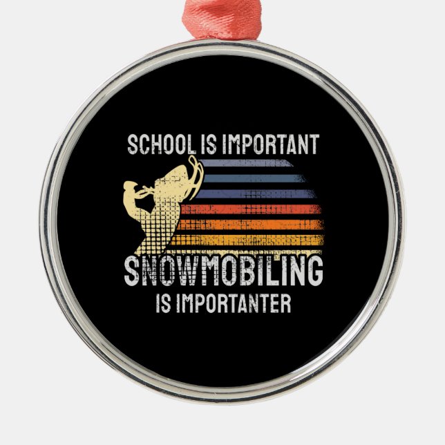 Ornamento De Metal Snowmobiling Snowmobile (Frente)