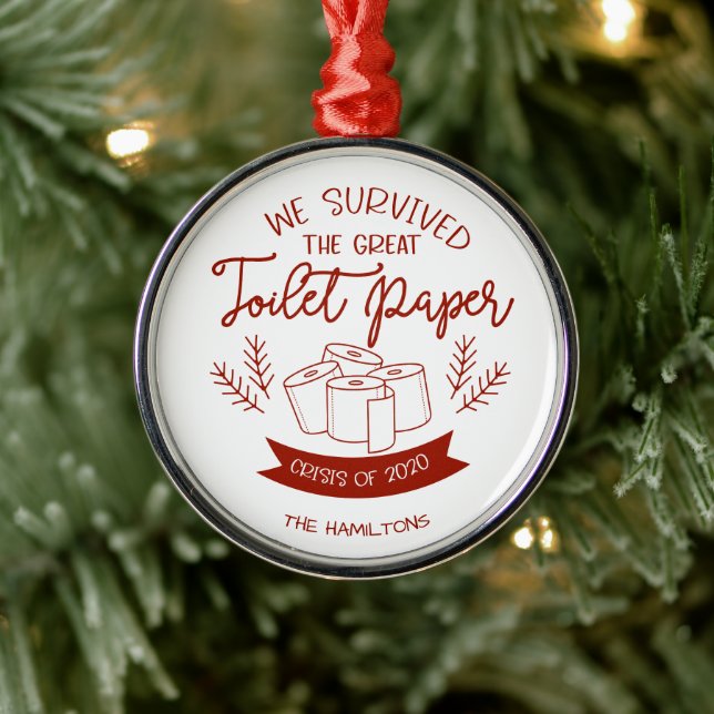 Ornamento De Metal Sobrevivemos À Crise Do Papel De Banheiro Do Excel (Árvore)