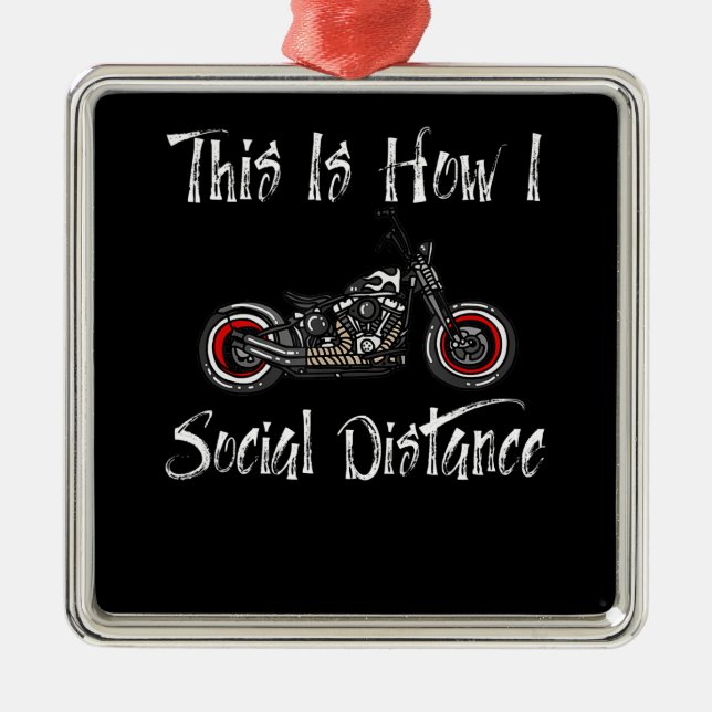 Ornamento De Metal Social Distance Motorcycle Biker Riding (Frente)