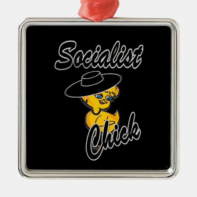 Ornamento De Metal Socialist Chick #4 (Frente)