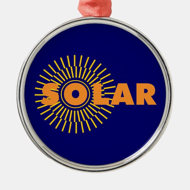 Ornamento De Metal Solar Power Sun (Frente)