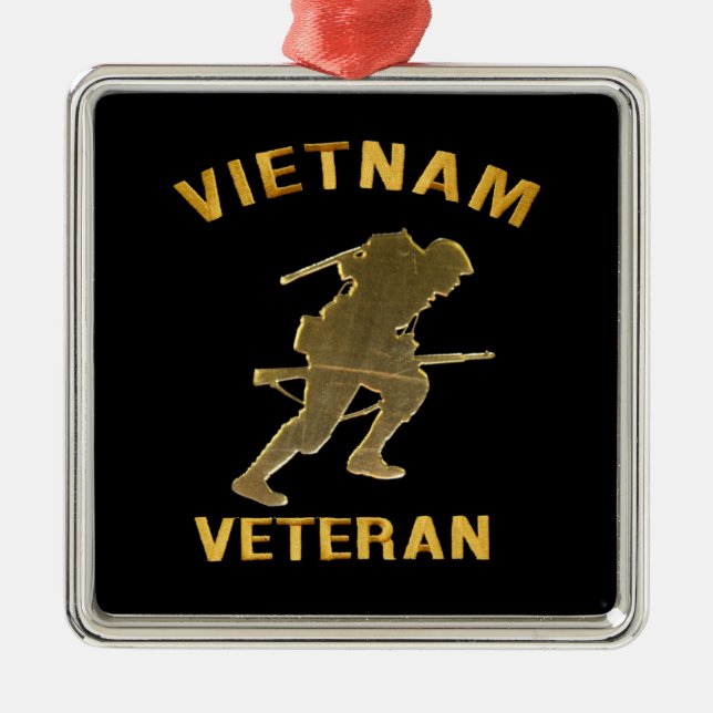 ORNAMENTO DE METAL SOLDADO DO VIETNAME VETERAN EM DOURADO (Frente)