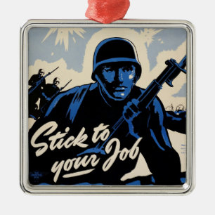 Ornamento De Metal Soldados Americanos Batalha na Segunda Guerra Mund