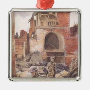 Ornamento De Metal Soldados britânicos nas ruínas de Peronne, 1917