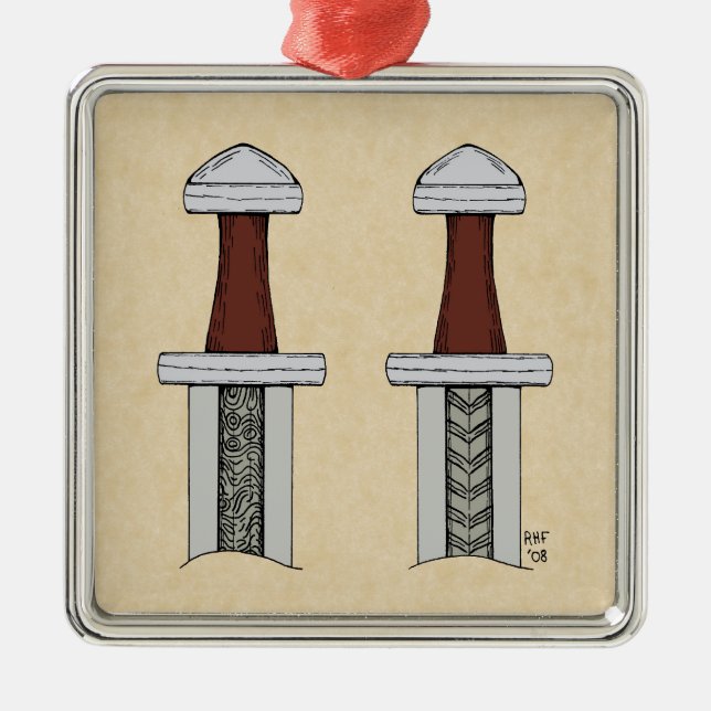 Ornamento De Metal Soldadura de padrão de espada em Viking (Frente)