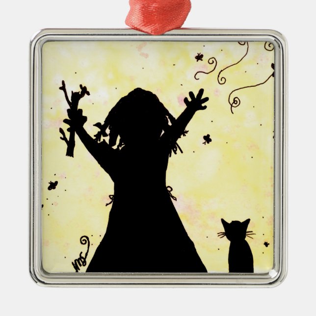 Ornamento De Metal Sonha da mágica na lua (Frente)