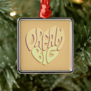 Ornamento De Metal Sonho Grande: Palavras Positivas Amarelas