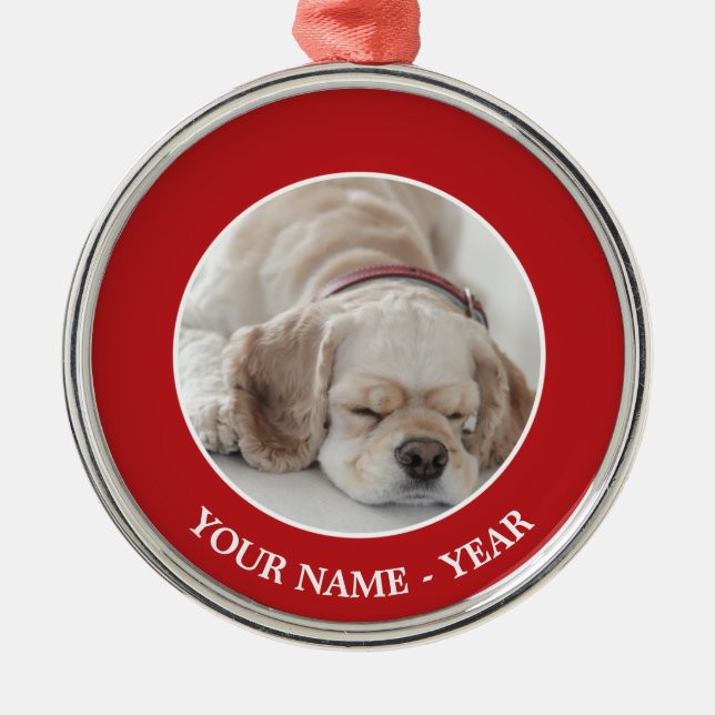 Ornamento De Metal Sono do cão de cocker spaniel (Frente)