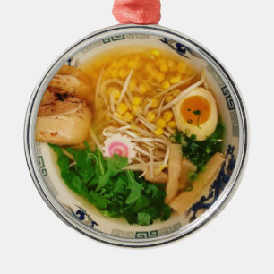 Ornamento De Metal Sopa de Pork Ramen Noodle