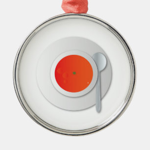 Ornamento De Metal Sopa De Tomate