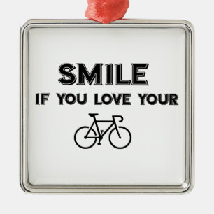 Ornamento De Metal Sorria Se Você Ama Sua Bicicleta