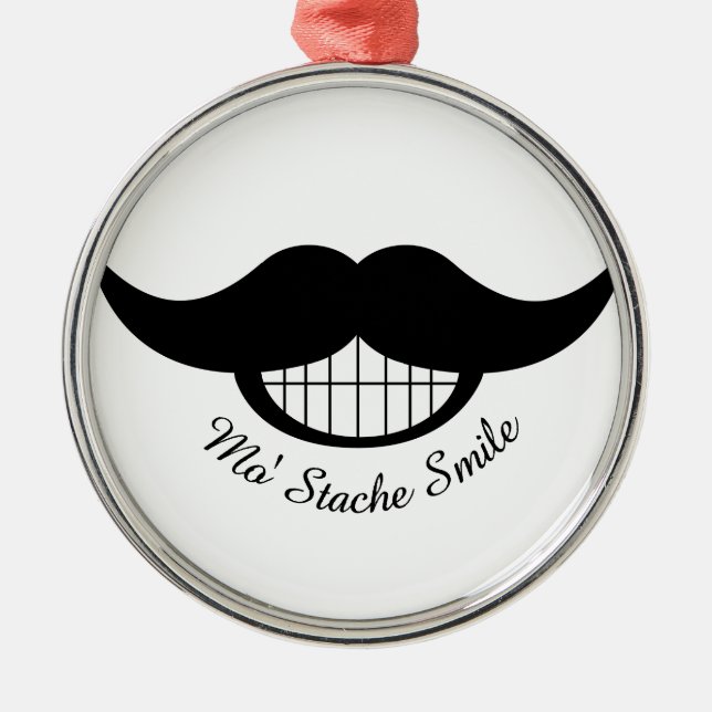 Ornamento De Metal Sorriso de bigode (Frente)
