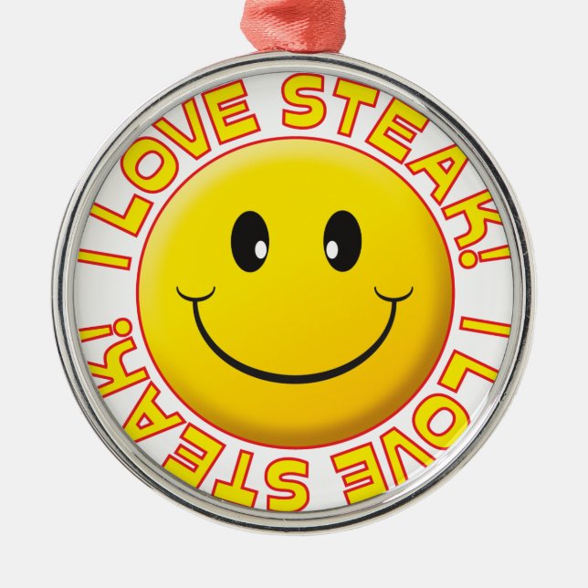 Ornamento De Metal Sorriso do bife (Frente)