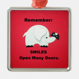 Ornamento De Metal Sorrisos Abram Muitas Portas!