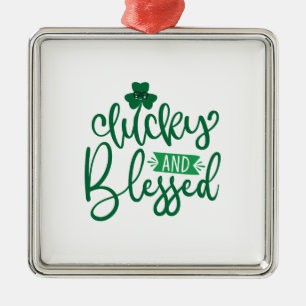 Ornamento De Metal Sortudo E Abençoado