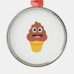 Ornamento De Metal sorvete cone poo emoji