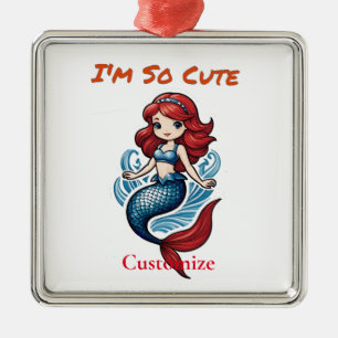 Ornamento De Metal Sou tão fofa Sereia Thunder_Cove