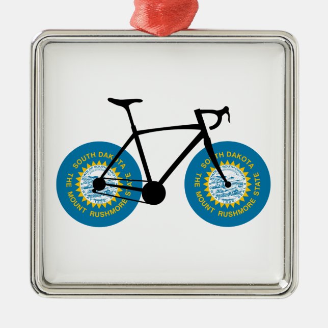 Ornamento De Metal South Dakota Flag Cycling (Frente)