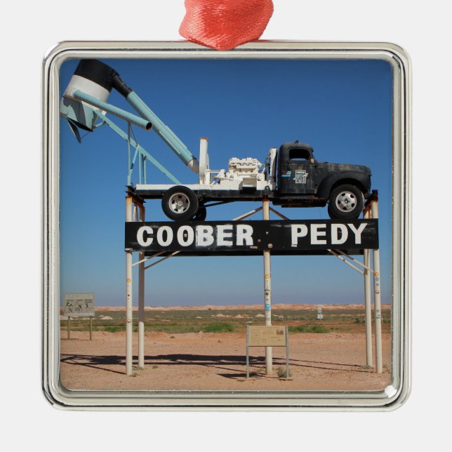 Ornamento De Metal Souvenir Personalizado do Pedy Outback Coober (Frente)