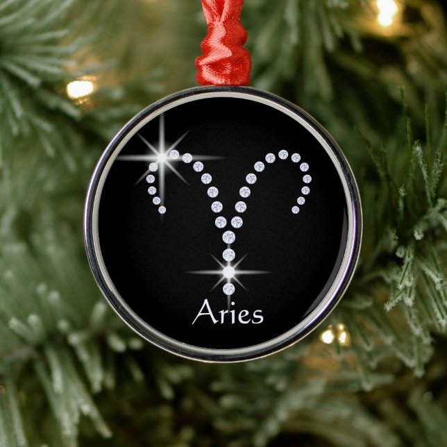 Ornamento De Metal Sparkly Diamond Aries (Árvore)