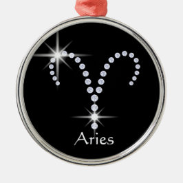 Ornamento De Metal Sparkly Diamond Aries