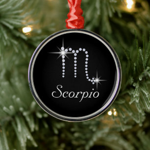 Ornamento De Metal Sparkly Diamond Scorpio