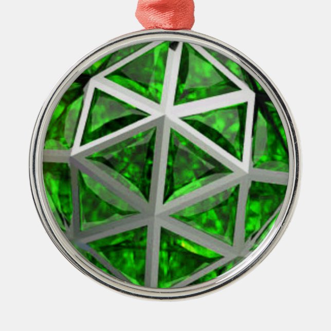 Ornamento De Metal Sphere Emerald Gemstone (Frente)
