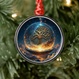 Ornamento De Metal Sphere of Life – The Golden World Tree. 