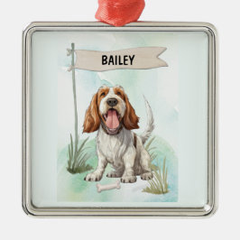 Ornamento De Metal Spinone Italiano Watercolor Personalized Dog