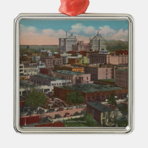Ornamento De Metal Spokane, WA - opinião da skyline do centro
