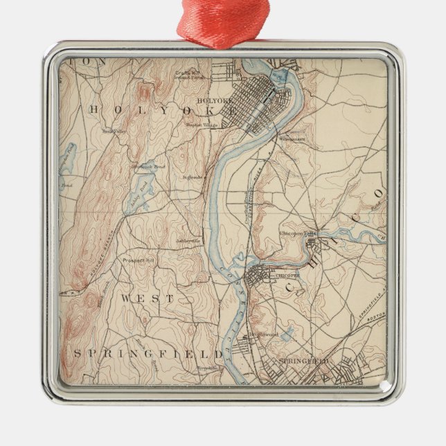 Ornamento De Metal Springfield, Massachusetts (Frente)