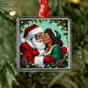 Ornamento De Metal Sr e Sra Claus Doce Natal