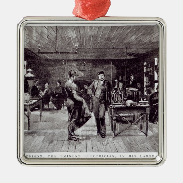 Ornamento De Metal Sr. Edison, eletricista eminente (Frente)