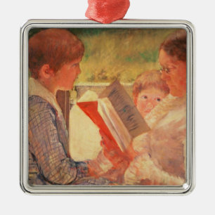 Ornamento De Metal Sra. Cassatt Leitura a seus netos, 1888