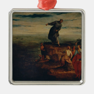 Ornamento De Metal St Anthony que Preaching aos peixes, c.1580
