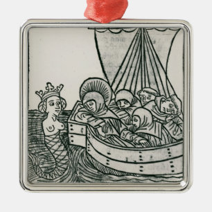 Ornamento De Metal St. Brendan e a sirene