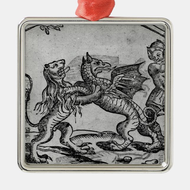 Ornamento De Metal St George e o dragão (Frente)
