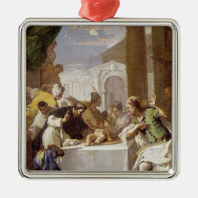 Ornamento De Metal St. Vincent Ferrer que executa um milagre (Frente)